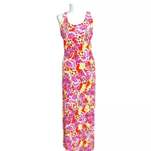 Ralph Lauren Floral Maxi Dress Beachy Colorful Feminine Boho size large - Picture 1 of 14